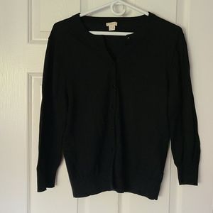 J.Crew black cardigan with cropped sleeves